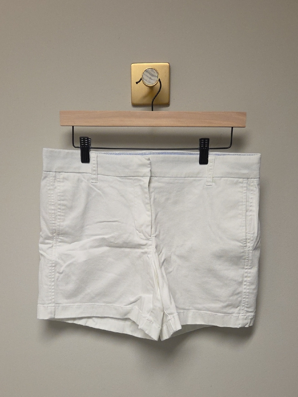 J Crew Women's White Twill Shorts, Size 8